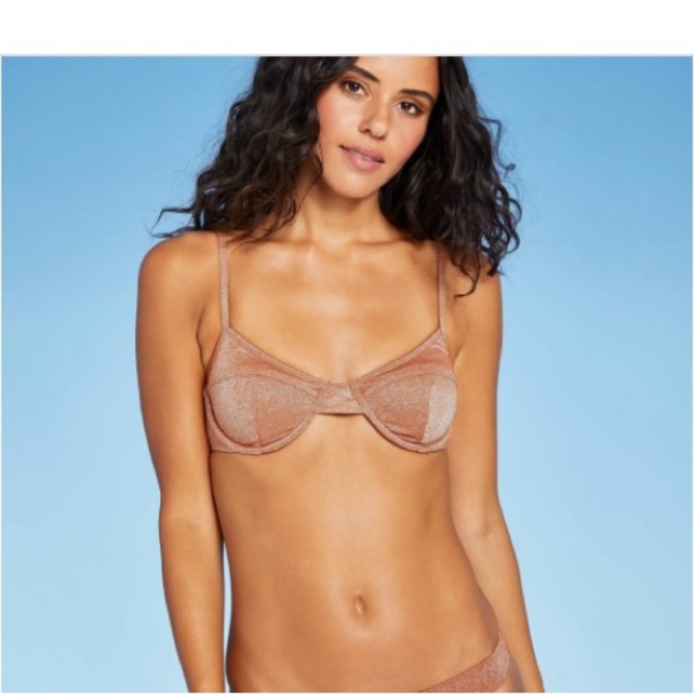 Xhilaration Juniors' Etallic Textured Underwire Bikini Top rust Size Medium new